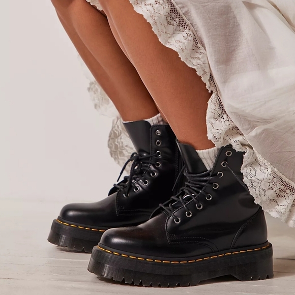 Dr. Martens Shoes - Dr. Martens Black Jadon Platform Boot 8